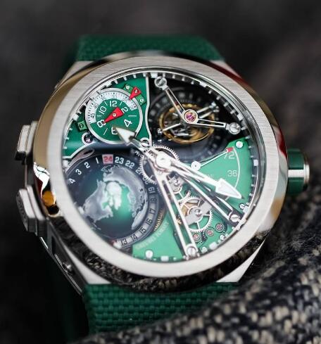 Greubel Forsey GMT Sport Titanium Green Replica Watch